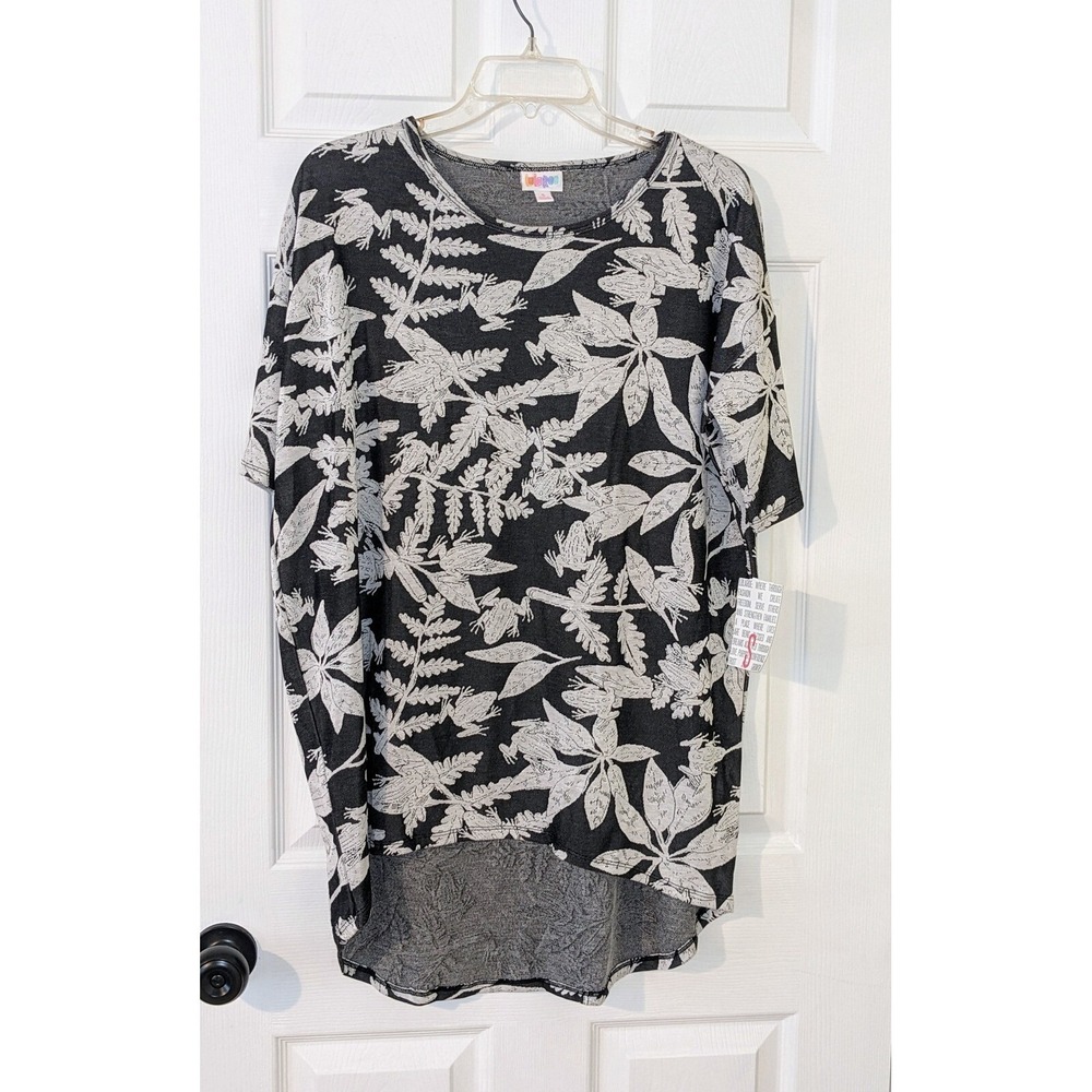 LuLaRoe Irma Tunic Top Floral Frog Print‎ Casual Comfy Tee Shirt Small NWT